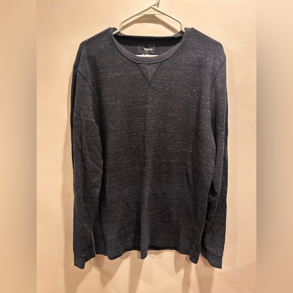 Men’s waffle shirt. Long sleeve. Gray. Sonoma from Kohls. XL Tall.